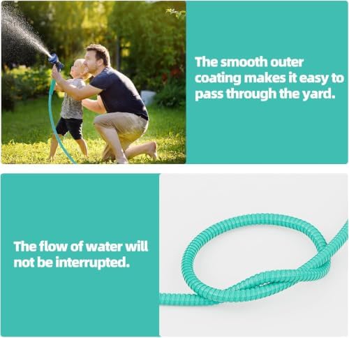 SPECILITE 100ft 304 Stainless Steel Metal Hose (Aqua) with Blue Nozzle