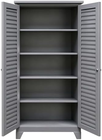 Outdoor Storage Shed with Lockable Doors, Large Tool Storage Shed, Gray