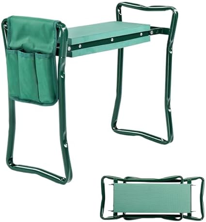 2-in-1 Garden Kneeler & Seat, 10.24" Wider Heavy Duty Thick Gardening Bench for Kneeling and Seat - Multifunctional Kneeler Bench, Gardening Gifts for Women, Seniors Grandparents, Green