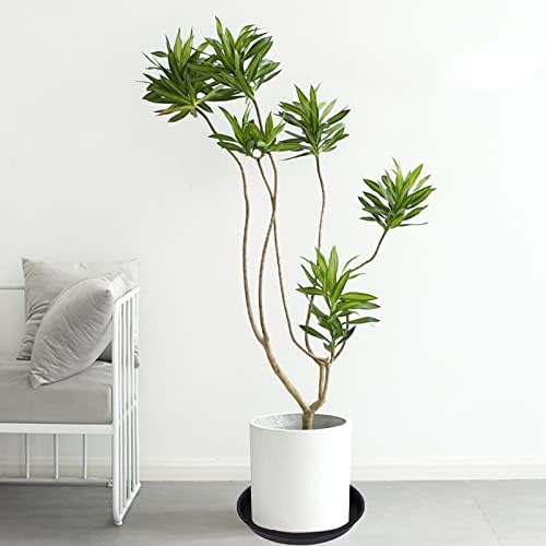 2 Pack of 14 inch Plant Saucer, Heavy Duty Round Plant Trays for Pots, Plastic Plant Water Tray, Flower Plant Saucers for Indoors, Pot Drip Trays for Planter 12-14" (14", Black)