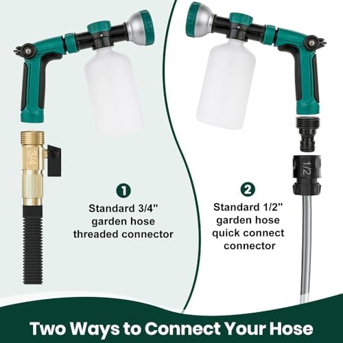 VENETIO 8-Dial Hose Attachment Spray Gun for Liquid Fertilizer/Soap | Precision Lawn & Garden Feeder Pro for Uniform Fertilizing and Watering Plants | Hose-End Nozzle Sprayer with 16oz Bottle