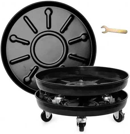 Choclaif Plant Caddy with Wheels,Black Heavy Duty Plant Stand with Universal Wheels,Round Pot Trolley for Indoor 3 Pack (14)