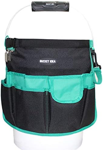 MELOTOUGH Bucket Caddy Organizer Bucket Tool Organizer for Garden Tools Fit 3.5 to 5 Gallon Bucket (Green)