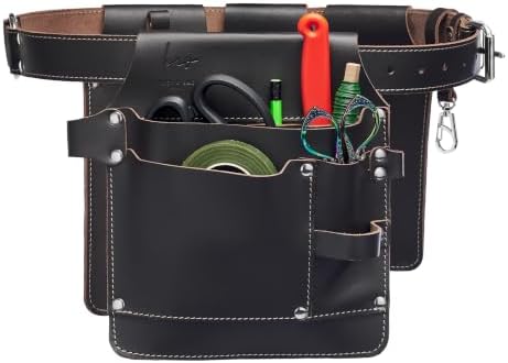 Leather Florist | Gardener Tool Belt | Utility Belt (Dark Brown Glossy)