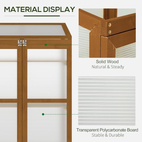 Outsunny Wooden Cold Frame Greenhouse 30" L x 24" W x 44" H Brown