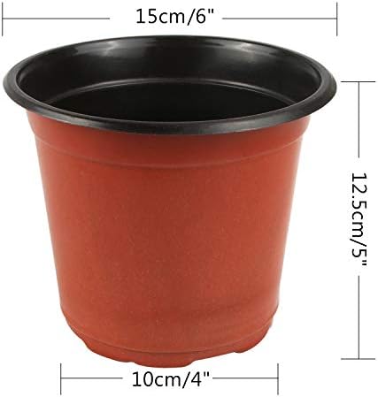 130 Pcs 6 Inches Plastic Plant Nursery Pots, Seed Starting Container