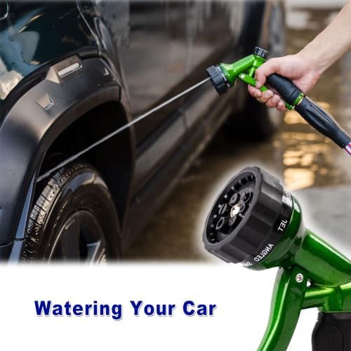 Hugedawn 2 Pack Garden Hose Nozzle, 8-Pattern Front Trigger Metal Nozzle