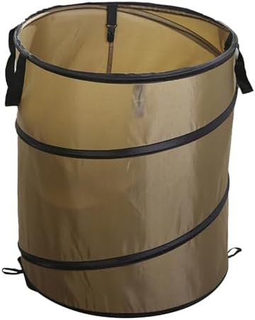 Collapsible Pop Up Yard Waste Bag, Water Proof Oxford Cloth Garden Leaf Collection Bin with Spring Frame and Carry Handles, Portable Outdoor Trash Can for Lawn Patio Camping (D34 Small S Clip)