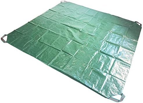7x7 Ft Yard Garden Leaf Tarp W/ 4 Handles Waterproof Tarp for Sandbox Cover,Outdoor Tarpaulin,Lawn Debris,Landscape Pruning,Leaf Hauler,Tent Footprint,Camping Tent Mat,Patio Table,Yard Fire Pit Cover