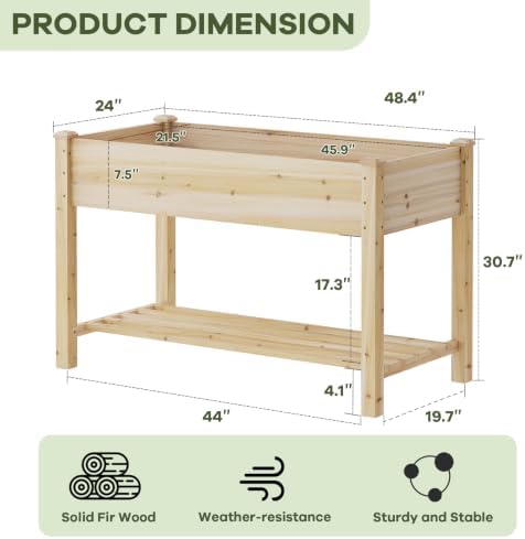 Wooden Planter Elevated Wooden Raised Garden Bed with Legs Planter Box