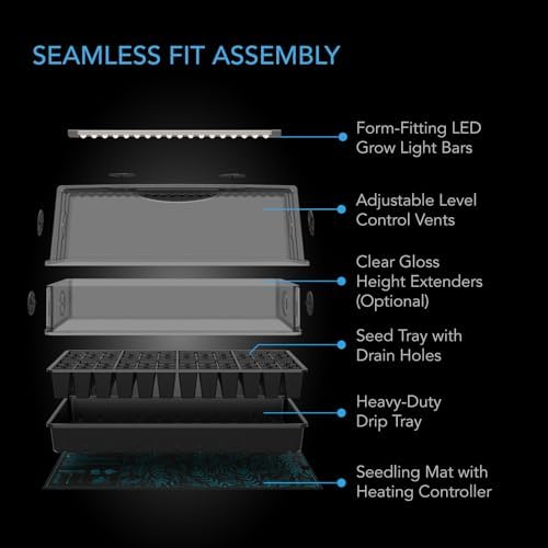 AC Infinity Large Humidity Dome Kit 6x12 w/ LED Grow Lights & Seedling Mat