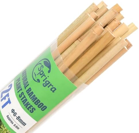 35pcs Bamboo Stakes 2FT, 24 inch Garden Stakes Multi-Purpose, Bamboo Plant Support Stakes for Beans, Peppers, Flowers, Potted, Maintain the Plant Posture, Strengthen and Stem