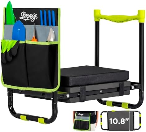 10.8” Wide Garden Kneeler and Seat, Heavy Duty Foldable Garden Stool