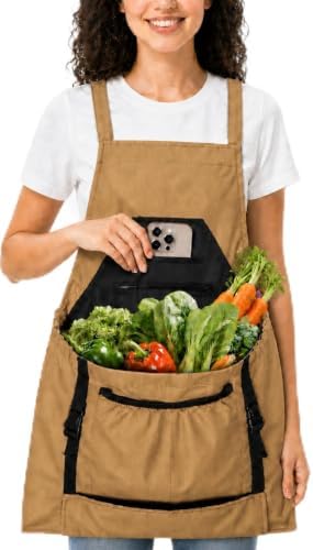 Gardening Apron,Canvas Garden Apron with Pockets for Women and Men,Harvest Apron,Gifts for Gardeners