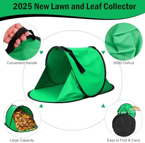 2026 New 60 Gallon Pop-Up Foldable Leaf Collector,Portable LeafBag,600D Oxford Cloth Leaves Pick Up Tool,Thicken Collapsible Leaves Picker Bag,Dustpan-Type Lawn Collector,Reusable Yard Garden Bag