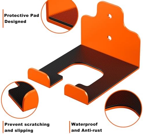 Garage Organizer Trimmer Rack,Garden Power Tool Hanger,2Pack,Orange