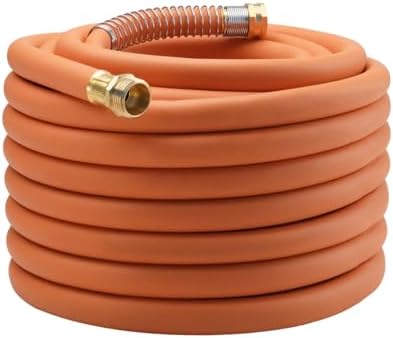 Wiseflow Garden Hose 75FT x 5/8", Heavy Duty Rubber Hose, Water Hose with Five Layered Braiding, Male Female Fittings, 1000PSI Burst, 300PSI Working for Yard, Car Wash, Pets (Orange)