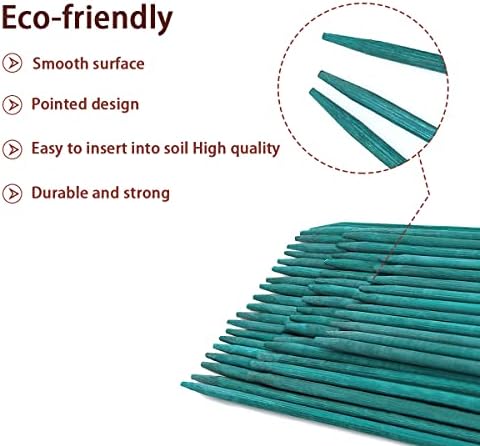 GAGINANG Green Bamboo Plant Stakes, 50 Pcs 15 Inches Floral Support Sticks