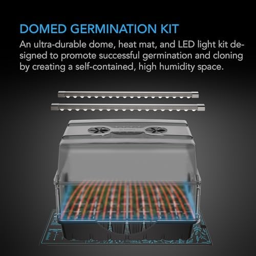 AC Infinity Humidity Dome Kit 5x8 w/ LED Grow Lights & Seedling Heat Mat