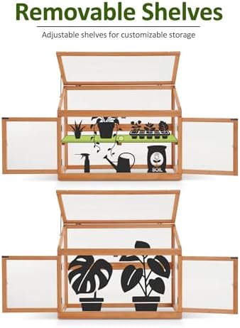 MCombo Wooden Cold Frame Garden Greenhouse Flower Planter 0160 (Orange)