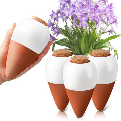 Terracotta Watering Spikes, 4 Pack Ollas Self Watering Globes