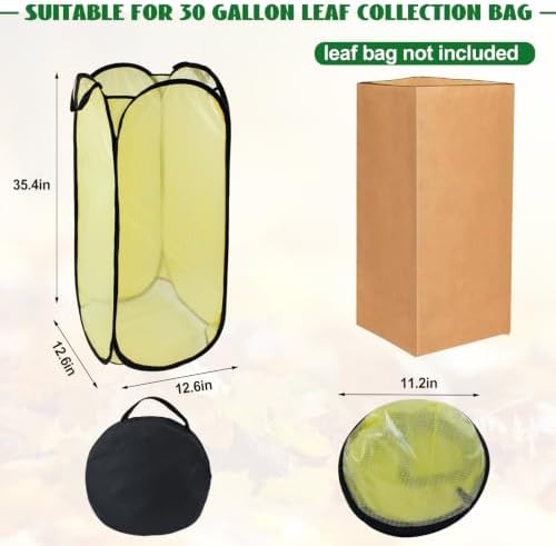 1 Pack Leaf Bag Holder, Pop Up Leaf Bag Chute for Easy Leaves Collecting
