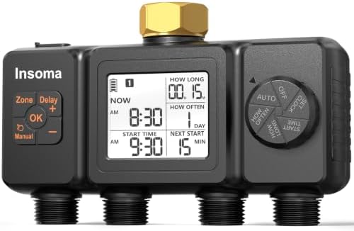 Insoma Water Timer, 4 Independent Zones Hose Timer for Garden Faucet