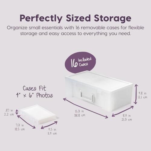 IRIS USA Storage Box |Made in USA| 16 Cases - 32 Dividers - Clear (2-Pack)