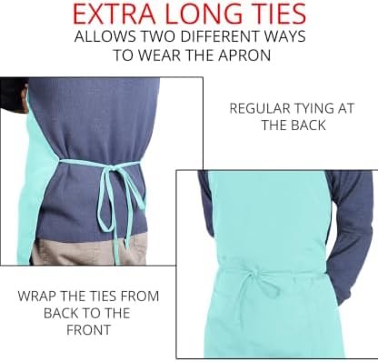 Utopia Kitchen Bib Aprons 2 Pack Adjustable With 2 Pockets 100% Polyester