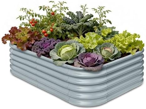 6x4x1.5ft Galvanized Raised Garden Bed, 18" Tall Metal Planter Box