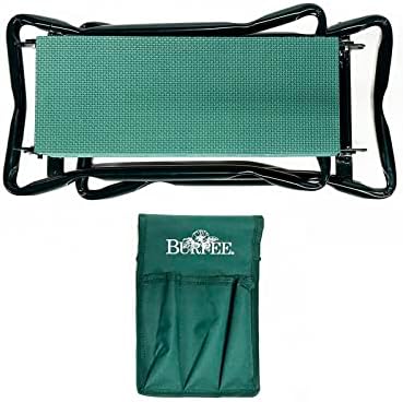 Burpee Multi-Function Garden Kneeler Seat with Padded Cushion and Detachable Tool Bag, Versatile Garden Stool with Foldable Frame, Ideal for Outdoor Gardening Enthusiasts (Green)