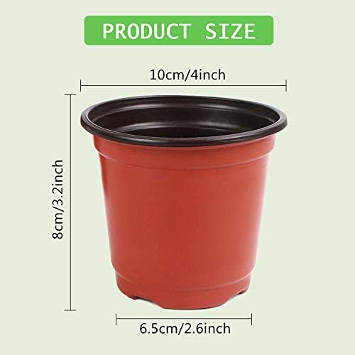 220Pcs 4 Inches Plastic Plant Nursery Pots Seed Starting Containers