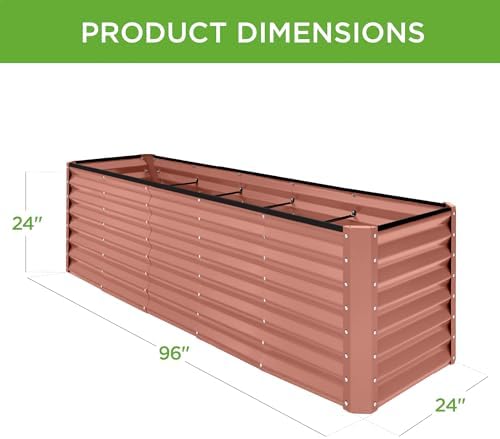 Best Choice Products 8x2x2ft Outdoor Metal Raised Garden Bed, Rectangular Deep Root Planter Box for Vegetables, Flowers, Herbs, and Succulents w/ 239 Gallon Capacity - Terracotta