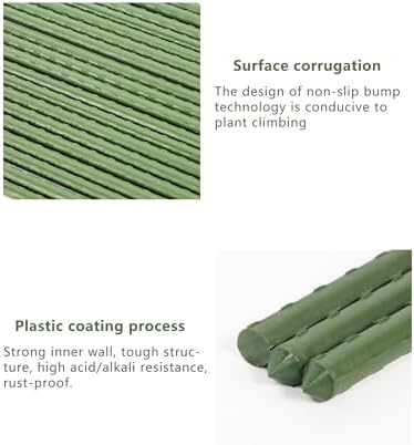 3ft Garden Stakes, Plastic Coated Steel Plant Stakes, 25pcs