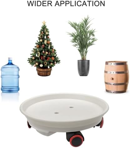2pcs Plant Caddy with Wheels, 11.6" Plant Stand Heavy Duty Plant Dolly with Water Container Loading Capacity 80 lbs, White