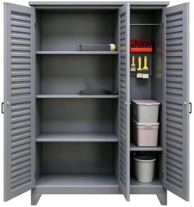 Outdoor Storage Shed with Lockable Doors, Large Tool Storage Shed, Gray