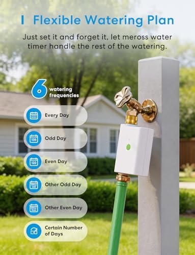 meross WiFi Water Timer for Garden Hose, Rain Skip, Hub Included, IP65
