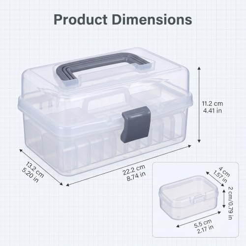 Seed Storage Organizer Box, 2 Layer, Clear, With Handle