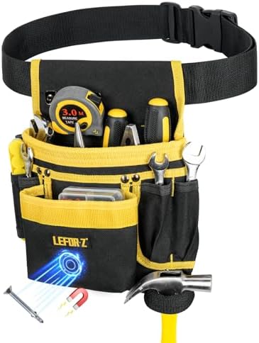 LEFOR·Z Tool Belt,13-Pockets Tool Belts for Men with Magnetic Tool Pouch