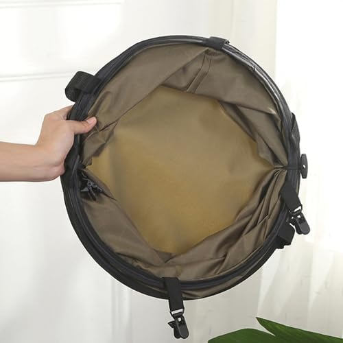 Collapsible Pop Up Yard Waste Bag, Water Proof Oxford Cloth Garden Leaf Collection Bin with Spring Frame and Carry Handles, Portable Outdoor Trash Can for Lawn Patio Camping (D34 Small S Clip)