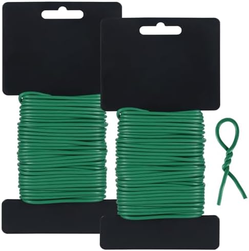 Tenn Well 2Pk 66ft 2.8mm Plant Ties Green Garden Wire for Climbing Plants