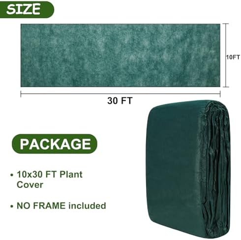 Plant Covers Freeze Protection 10 x 30 FT 1.2oz/yd² Frost Cloth Blankets for Outdoor Plants in Winter, Floating Row Cover for Vegetable Garden