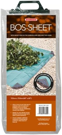 Bosmere Yard Waste Tarp, Heavy Duty Garden Tarp with Reinforced Corner Handles, UV Resistant Coating, 60-inch x 60-inch, Green