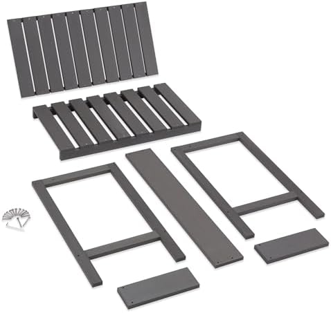 Outdoor Potting Bench, HDPE Patio Potting Table for Porch, Gray