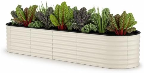 Garvee 8x2x1.5ft Galvanized Raised Garden Bed, Outdoor Metal Planter Box