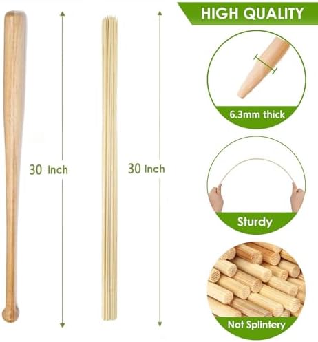 100 PCS 2.5FT Bamboo Plant Stakes, 6.3mm Thick