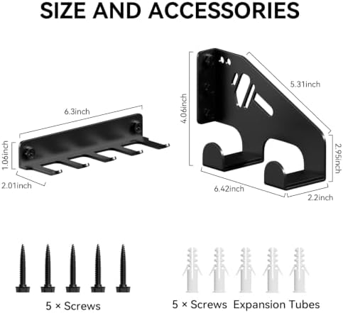 XZHXFX Chainsaw Hanger Wall Mount & Chainsaw Chain Storage Rack, Black