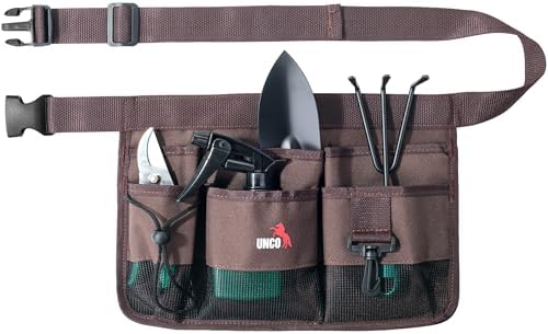 UNCO- Gardening Belt, Garden Tool Belts for Men, Waist Apron with Pockets, Construction, Carpenter Belt, for Men