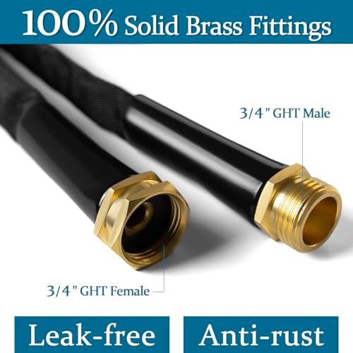 Garden Hose 100 ft, Made of TPE (BetterThan PVC/Hybrid Polymer), Lightweight yet Durable Water Hose with Ergonomic Grip, Drinking Water Safe Material, All-Weather, 3/4" GHT Fittings