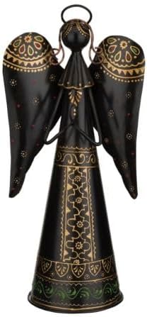 Regal Art & Gift Angel Statue - Metal Indoor/Outdoor Garden Statue Deals, Elegant Garden Decor, Beautiful Gifts for Women, Exquisite Angel Statues for Garden, 16-Inch, Black/Gold